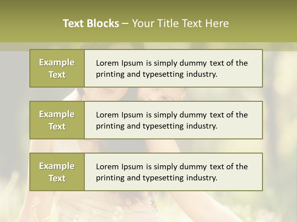 A Woman And A Child Are Sitting In The Grass PowerPoint Template