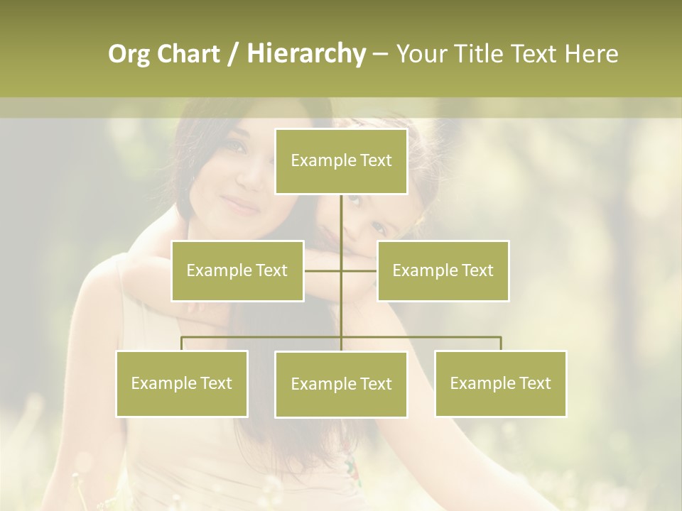 A Woman And A Child Are Sitting In The Grass PowerPoint Template