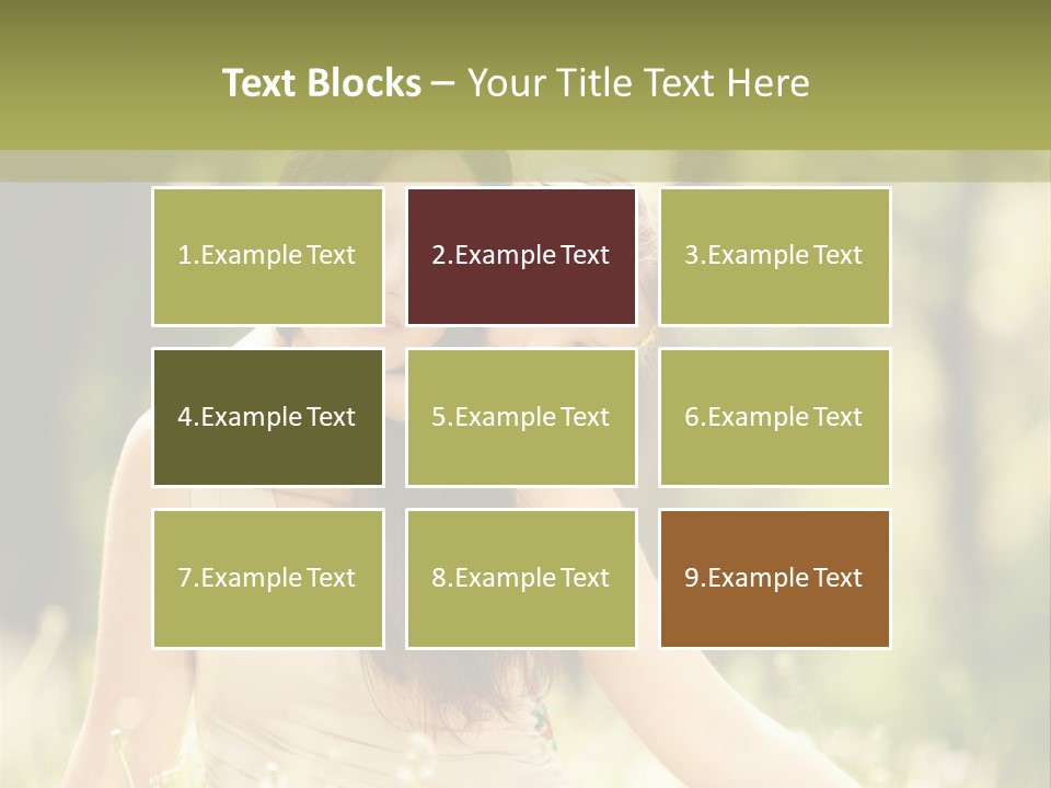 A Woman And A Child Are Sitting In The Grass PowerPoint Template