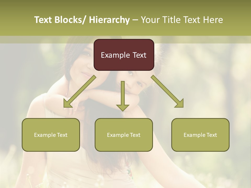 A Woman And A Child Are Sitting In The Grass PowerPoint Template