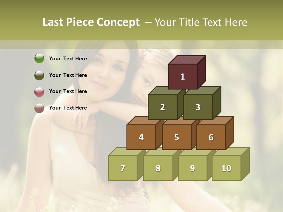 A Woman And A Child Are Sitting In The Grass PowerPoint Template