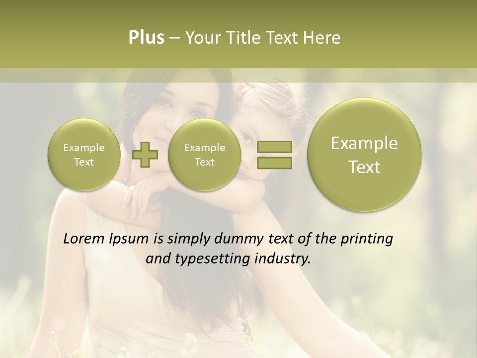 A Woman And A Child Are Sitting In The Grass PowerPoint Template