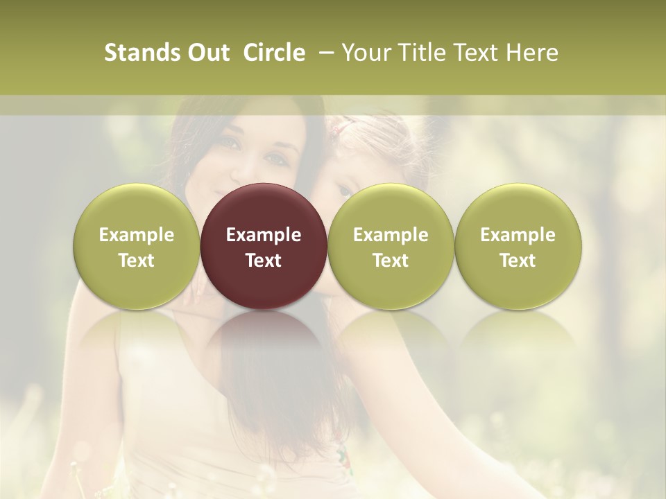 A Woman And A Child Are Sitting In The Grass PowerPoint Template