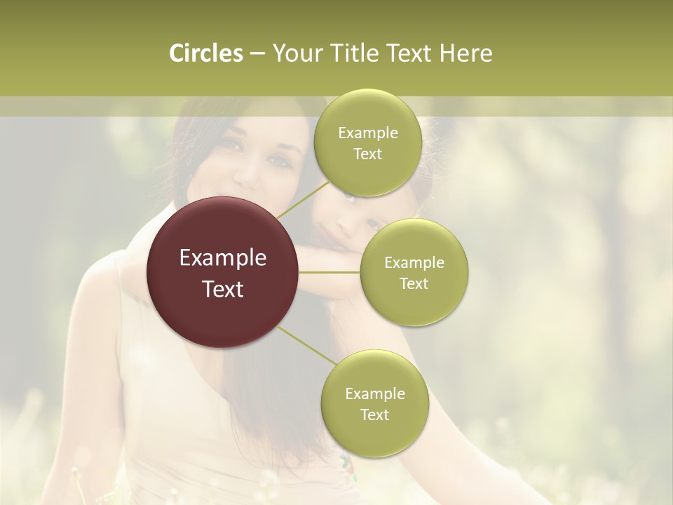 A Woman And A Child Are Sitting In The Grass PowerPoint Template