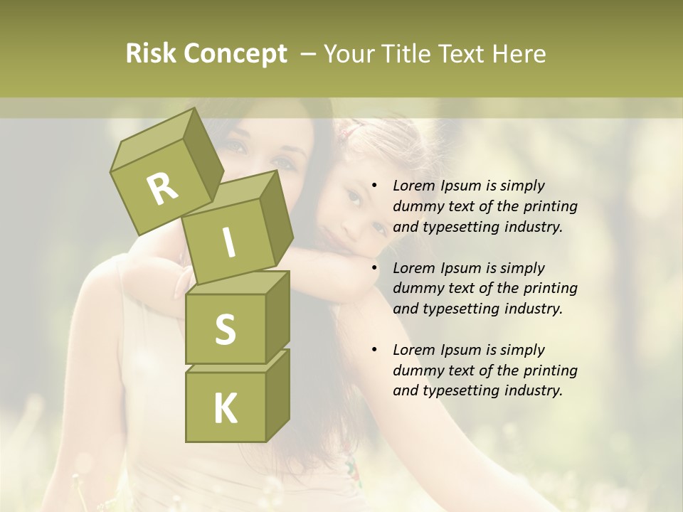 A Woman And A Child Are Sitting In The Grass PowerPoint Template