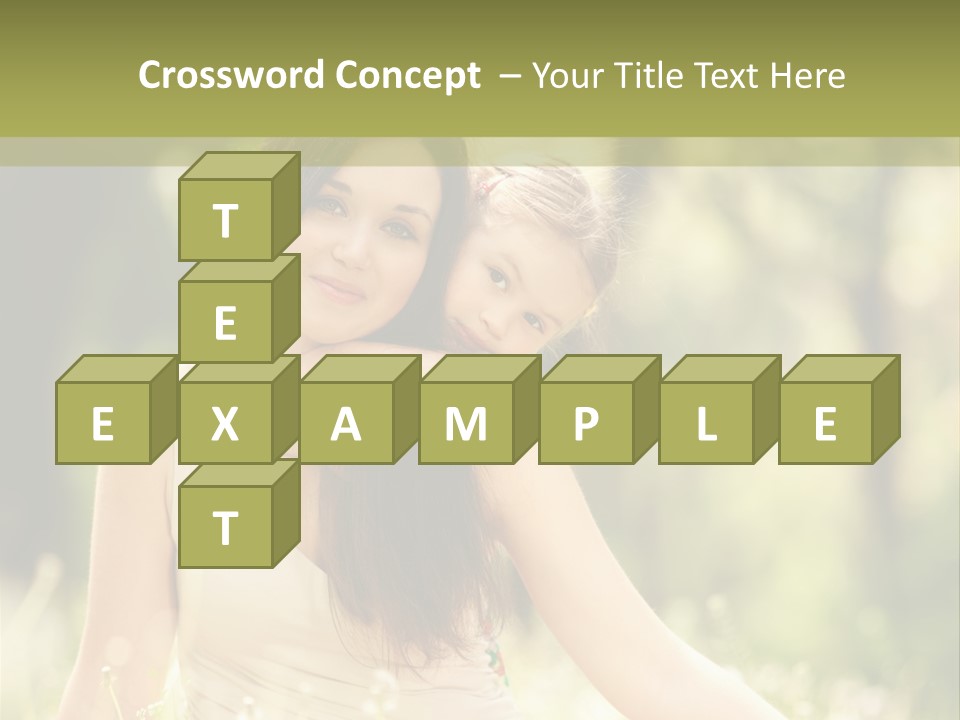 A Woman And A Child Are Sitting In The Grass PowerPoint Template