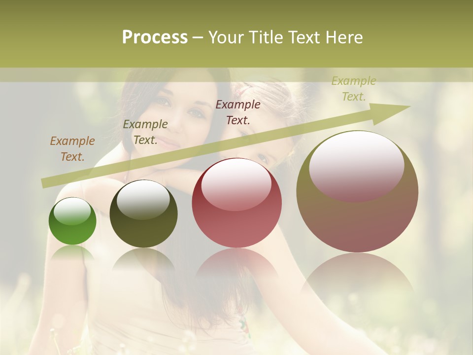 A Woman And A Child Are Sitting In The Grass PowerPoint Template