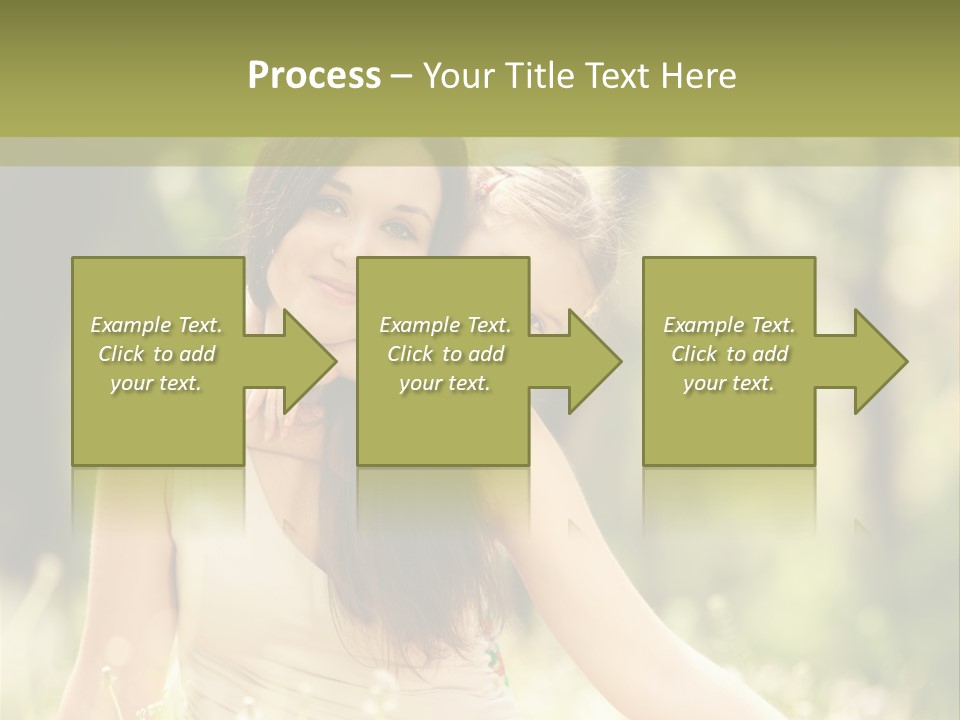 A Woman And A Child Are Sitting In The Grass PowerPoint Template