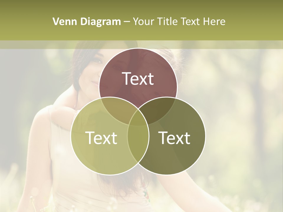 A Woman And A Child Are Sitting In The Grass PowerPoint Template