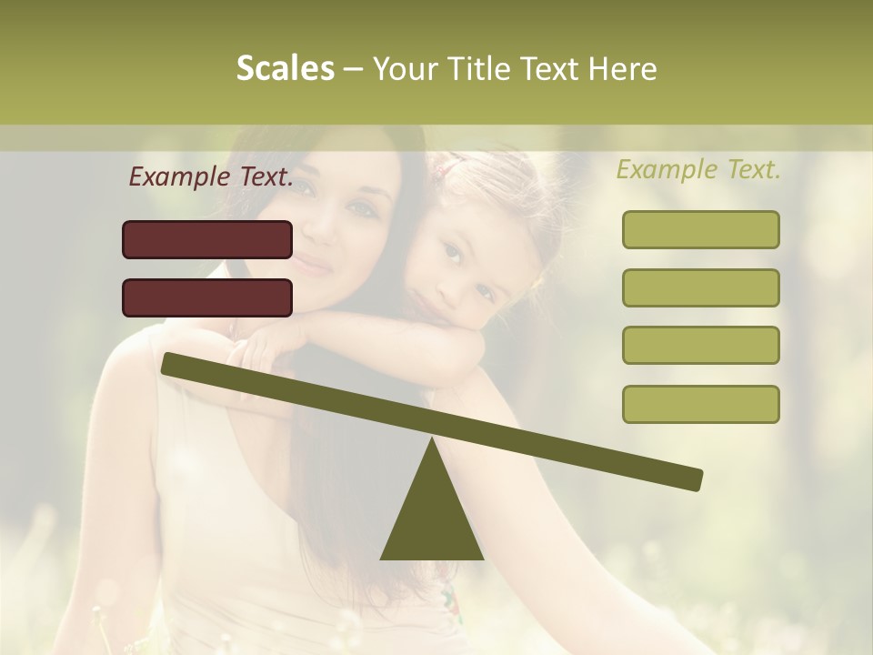 A Woman And A Child Are Sitting In The Grass PowerPoint Template