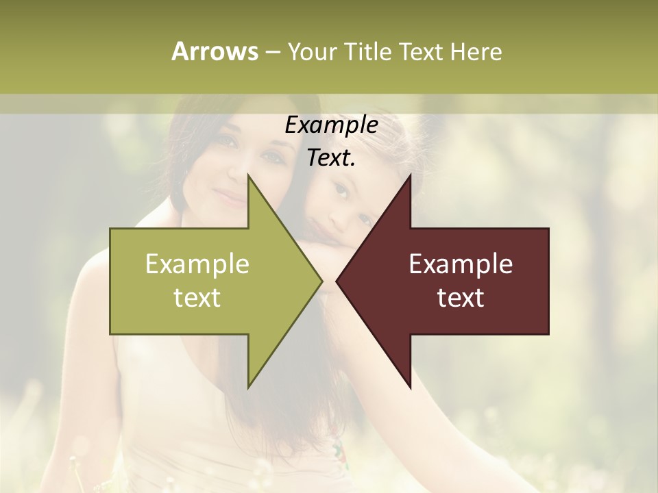 A Woman And A Child Are Sitting In The Grass PowerPoint Template