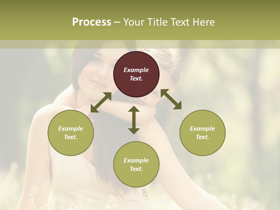 A Woman And A Child Are Sitting In The Grass PowerPoint Template