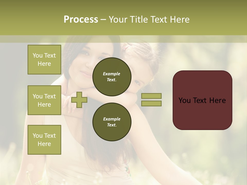 A Woman And A Child Are Sitting In The Grass PowerPoint Template