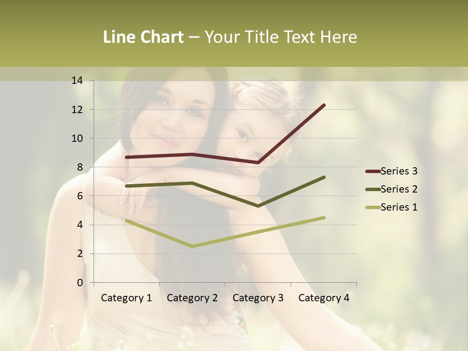 A Woman And A Child Are Sitting In The Grass PowerPoint Template