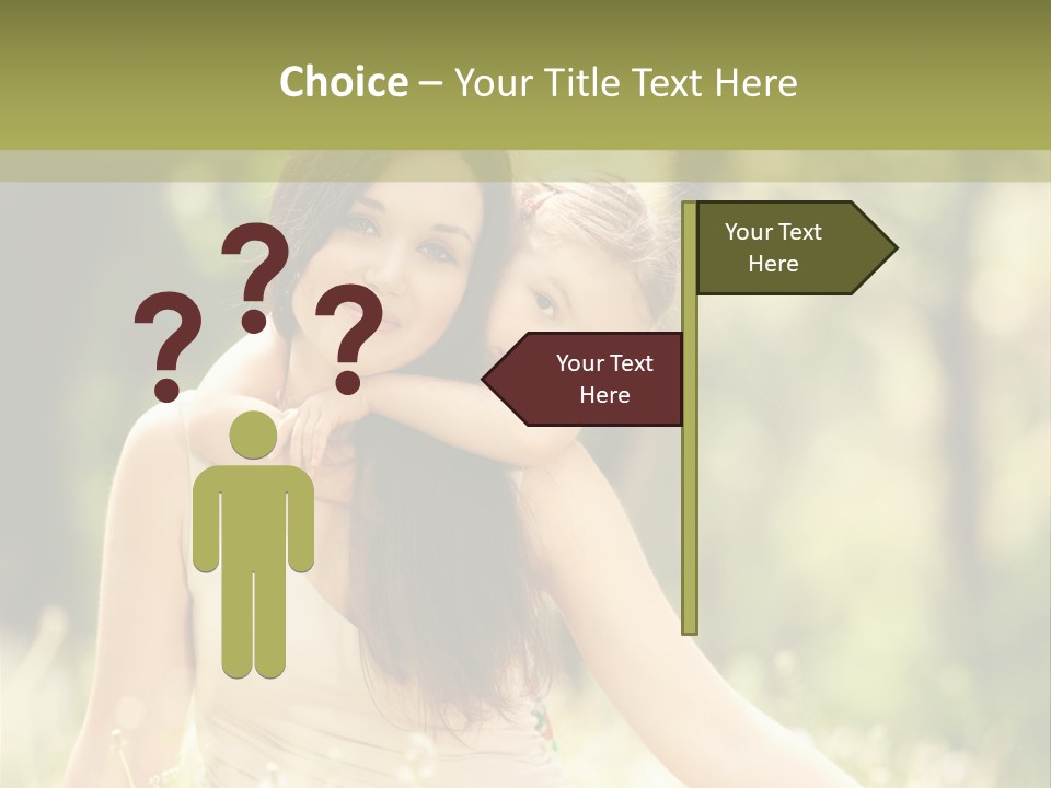 A Woman And A Child Are Sitting In The Grass PowerPoint Template