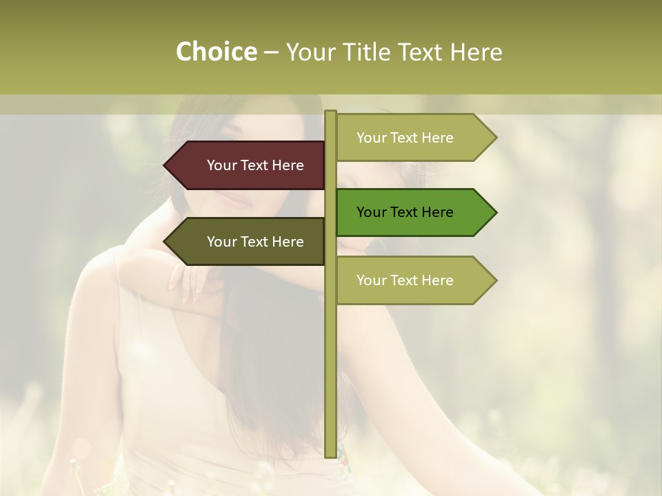 A Woman And A Child Are Sitting In The Grass PowerPoint Template