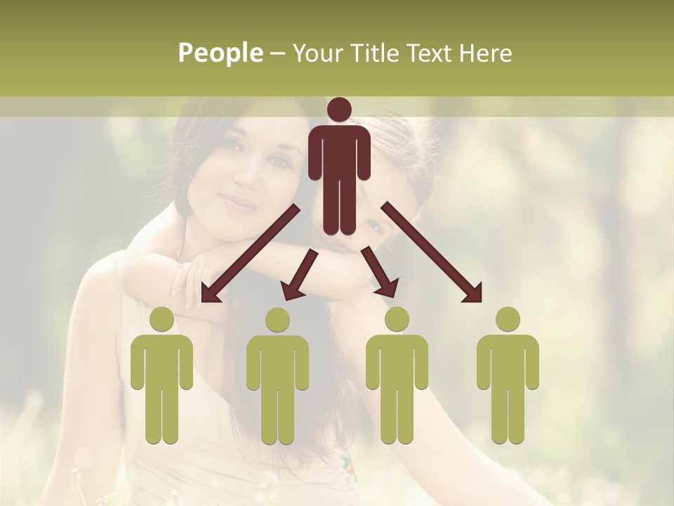 A Woman And A Child Are Sitting In The Grass PowerPoint Template