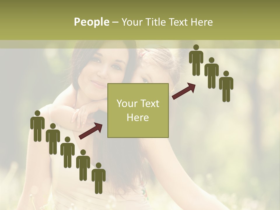 A Woman And A Child Are Sitting In The Grass PowerPoint Template