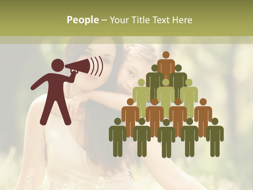 A Woman And A Child Are Sitting In The Grass PowerPoint Template