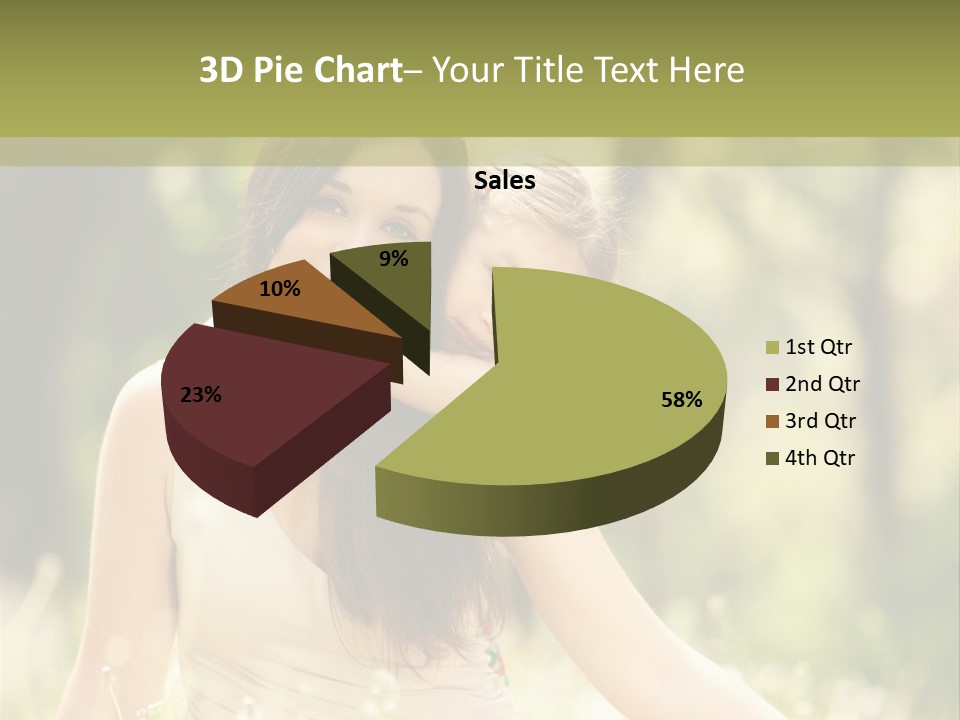 A Woman And A Child Are Sitting In The Grass PowerPoint Template