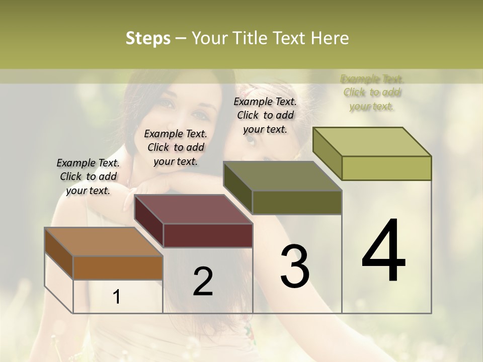 A Woman And A Child Are Sitting In The Grass PowerPoint Template