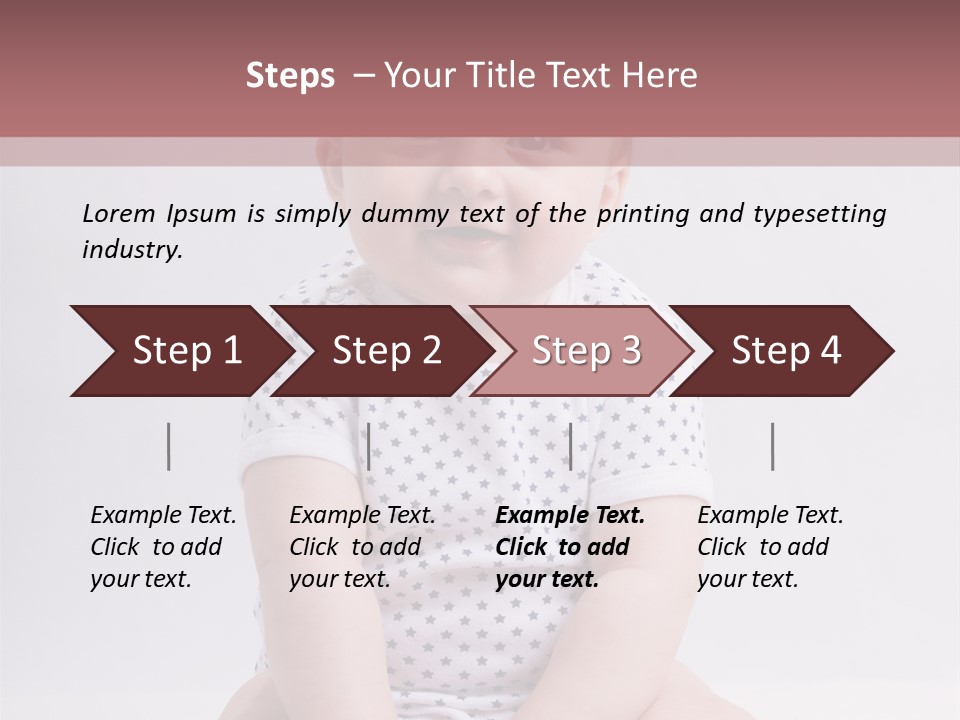 A Baby Sitting On The Ground With A Smile On His Face PowerPoint Template