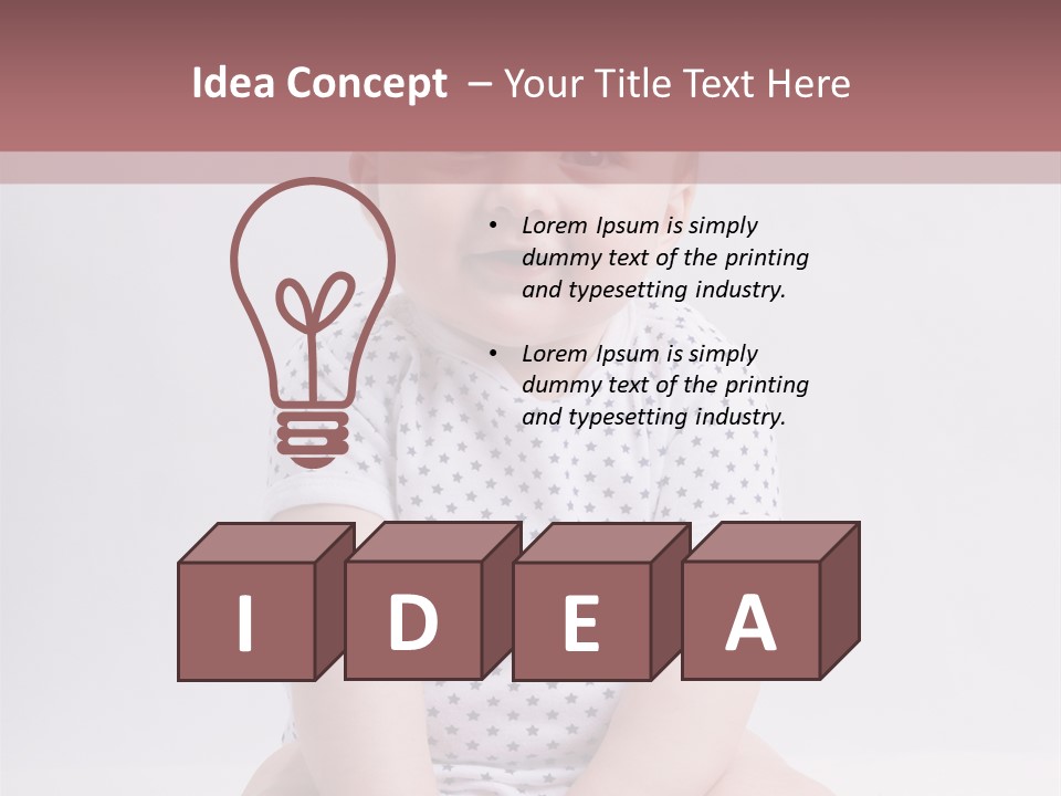 A Baby Sitting On The Ground With A Smile On His Face PowerPoint Template