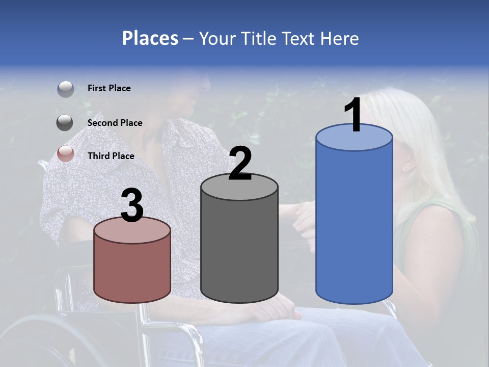 A Woman Sitting In A Wheel Chair Talking To Another Woman PowerPoint Template