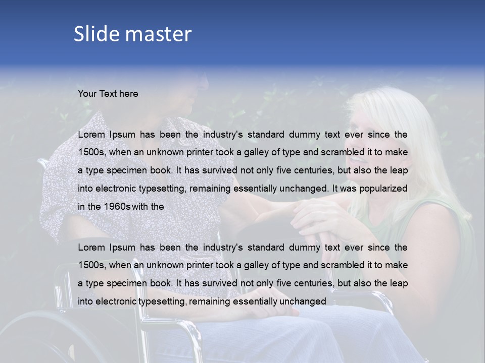 A Woman Sitting In A Wheel Chair Talking To Another Woman PowerPoint Template