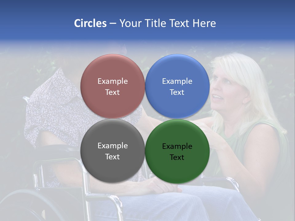 A Woman Sitting In A Wheel Chair Talking To Another Woman PowerPoint Template