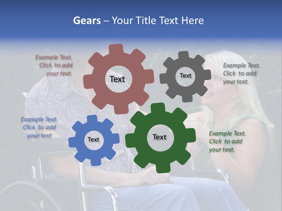 A Woman Sitting In A Wheel Chair Talking To Another Woman PowerPoint Template