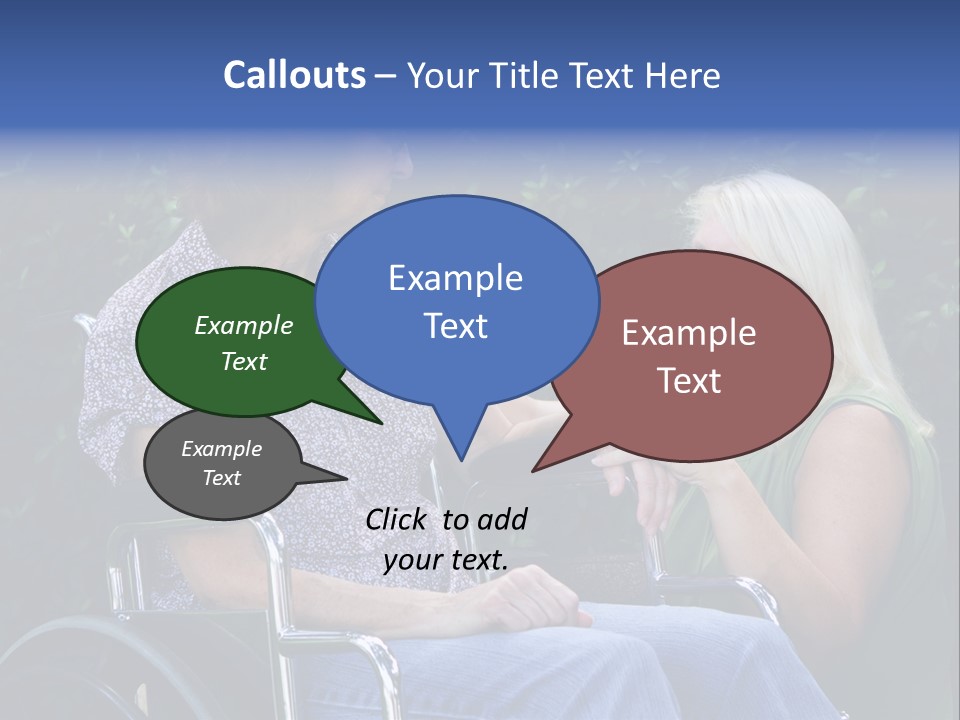 A Woman Sitting In A Wheel Chair Talking To Another Woman PowerPoint Template