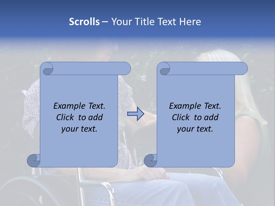 A Woman Sitting In A Wheel Chair Talking To Another Woman PowerPoint Template