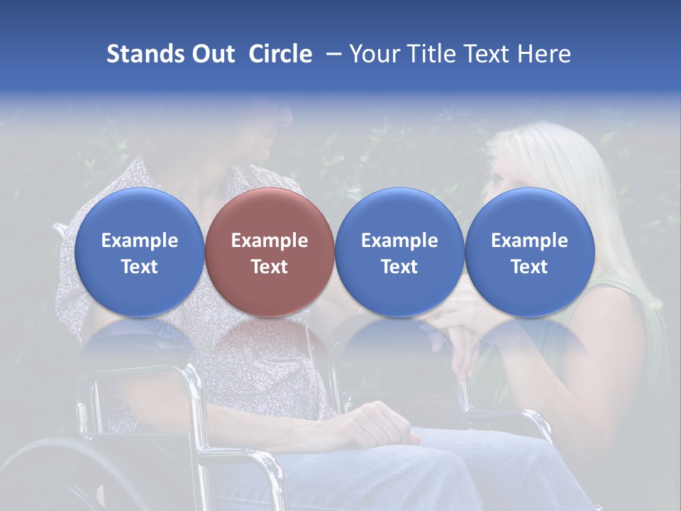 A Woman Sitting In A Wheel Chair Talking To Another Woman PowerPoint Template
