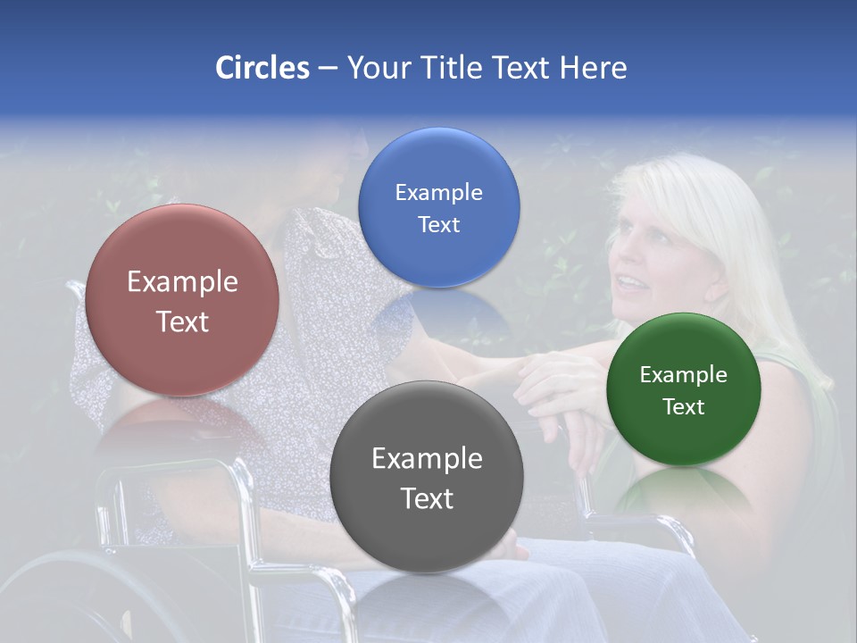 A Woman Sitting In A Wheel Chair Talking To Another Woman PowerPoint Template