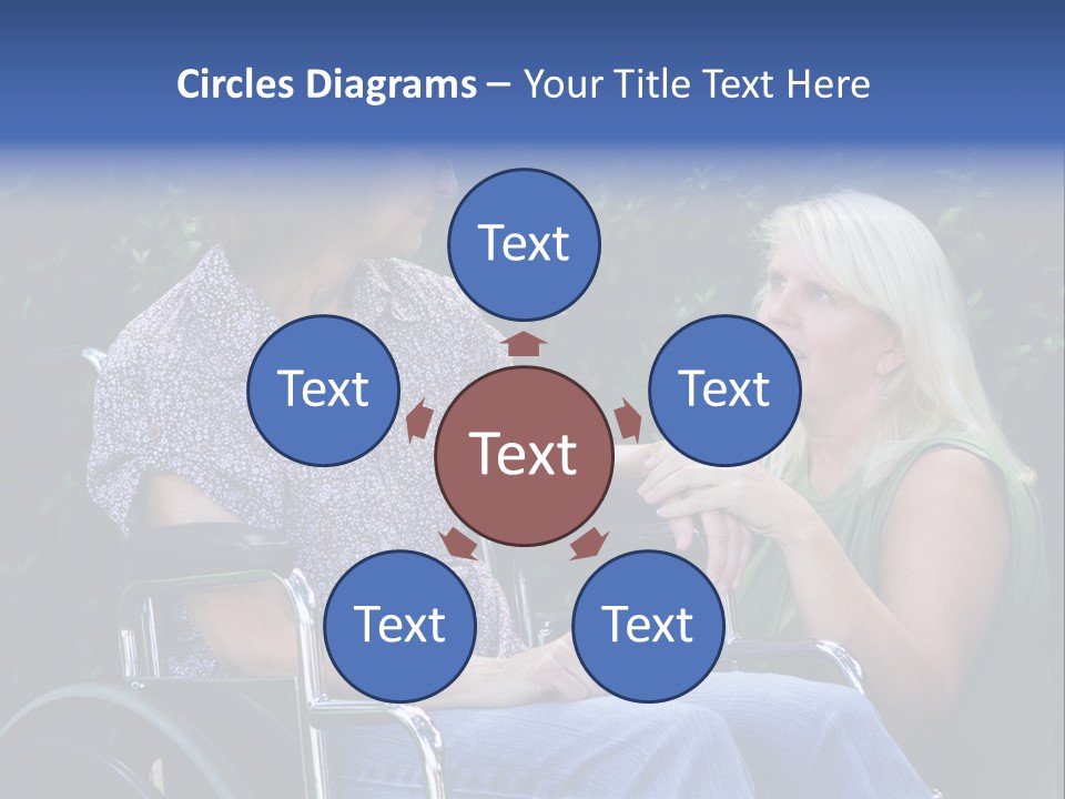 A Woman Sitting In A Wheel Chair Talking To Another Woman PowerPoint Template