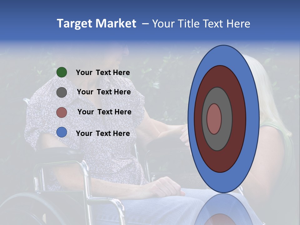 A Woman Sitting In A Wheel Chair Talking To Another Woman PowerPoint Template