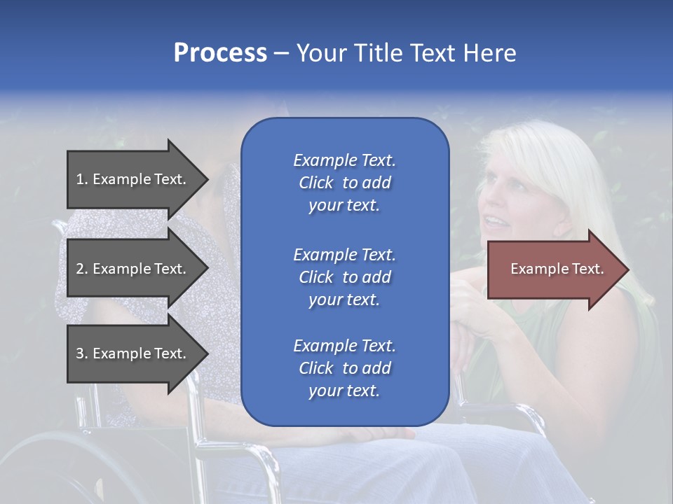 A Woman Sitting In A Wheel Chair Talking To Another Woman PowerPoint Template