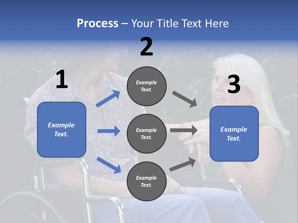 A Woman Sitting In A Wheel Chair Talking To Another Woman PowerPoint Template