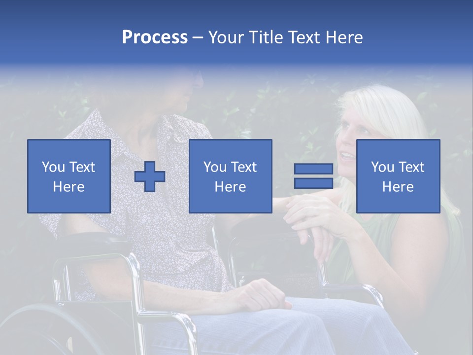 A Woman Sitting In A Wheel Chair Talking To Another Woman PowerPoint Template