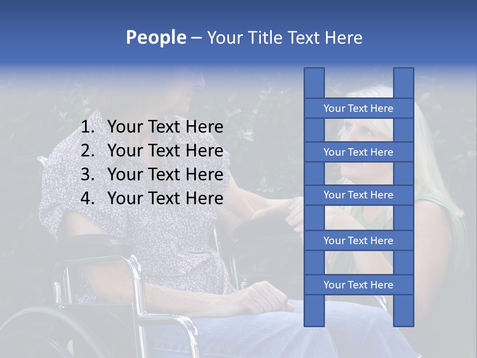 A Woman Sitting In A Wheel Chair Talking To Another Woman PowerPoint Template