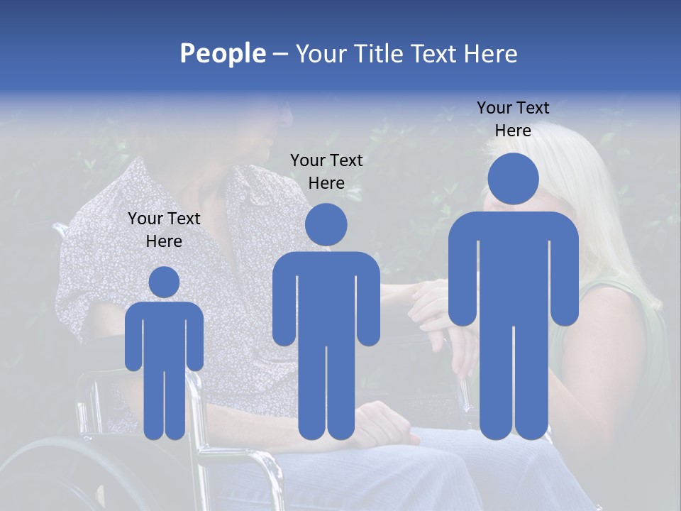 A Woman Sitting In A Wheel Chair Talking To Another Woman PowerPoint Template