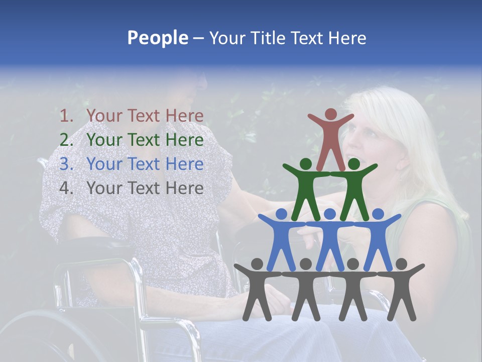 A Woman Sitting In A Wheel Chair Talking To Another Woman PowerPoint Template