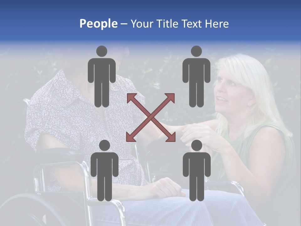 A Woman Sitting In A Wheel Chair Talking To Another Woman PowerPoint Template