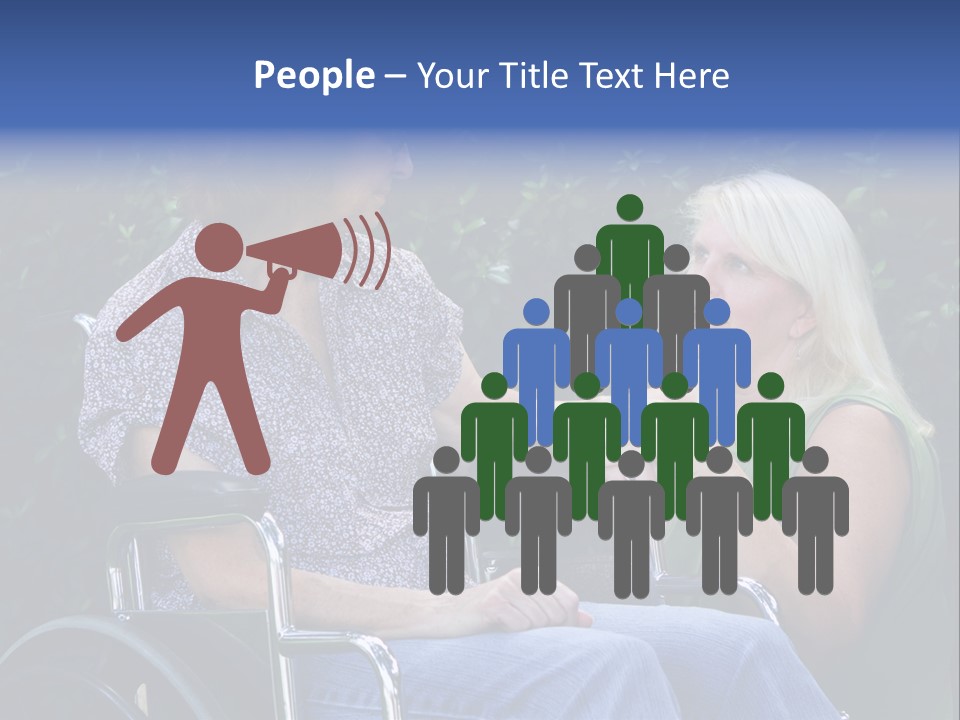 A Woman Sitting In A Wheel Chair Talking To Another Woman PowerPoint Template