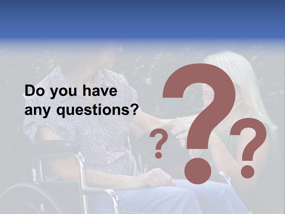 A Woman Sitting In A Wheel Chair Talking To Another Woman PowerPoint Template