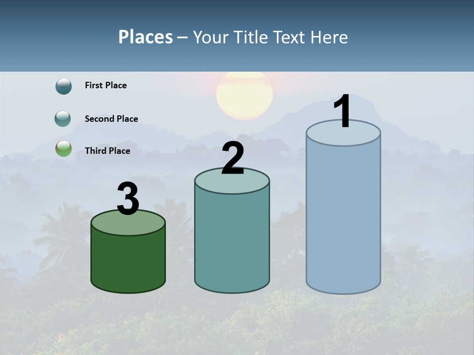 A Sunset Over A Forest With Trees And Mountains In The Background PowerPoint Template