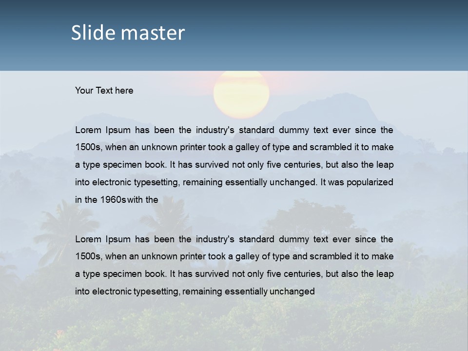 A Sunset Over A Forest With Trees And Mountains In The Background PowerPoint Template