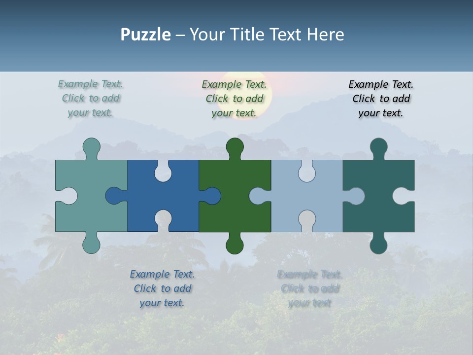 A Sunset Over A Forest With Trees And Mountains In The Background PowerPoint Template