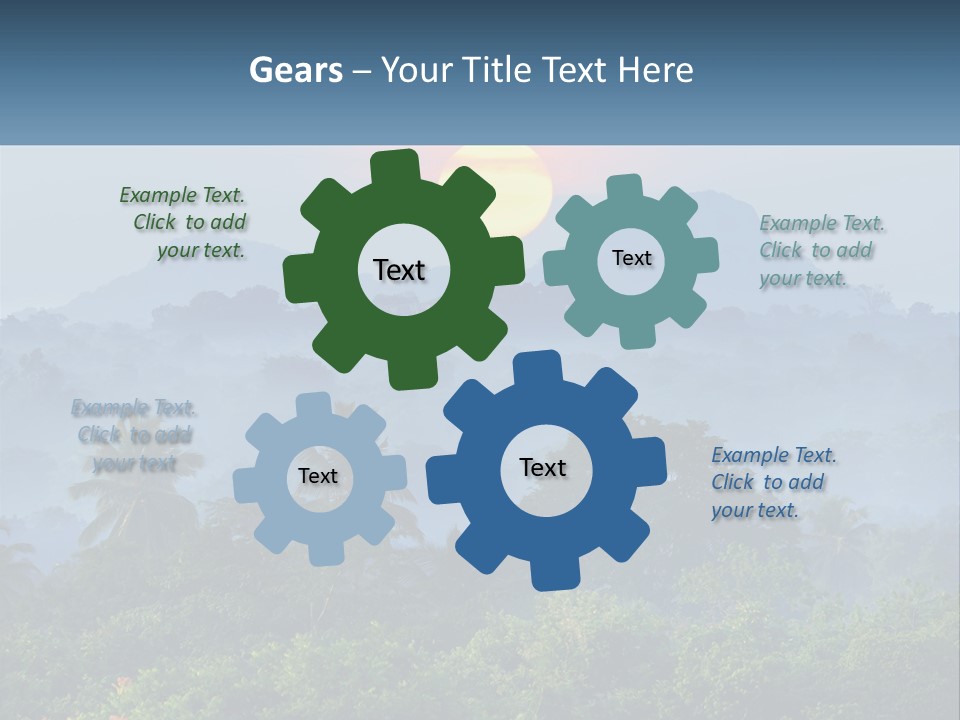A Sunset Over A Forest With Trees And Mountains In The Background PowerPoint Template